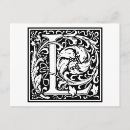William Morrisアルファベット「L」 ポストカード