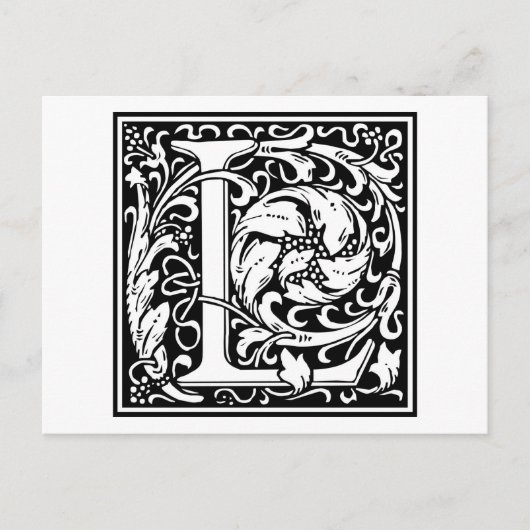 William Morrisアルファベット「L」 ポストカード (正面)