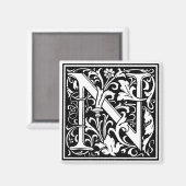 William Morrisアルファベット「N」 マグネット (正面/裏面)