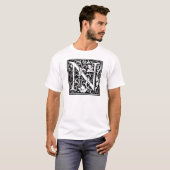 William Morrisアルファベット「N」 Tシャツ (正面フル)