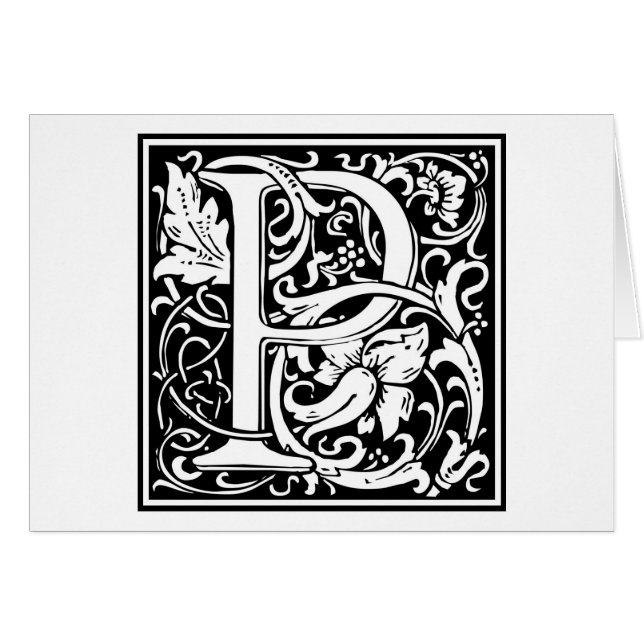 William Morrisアルファベット「P」 (正面横)