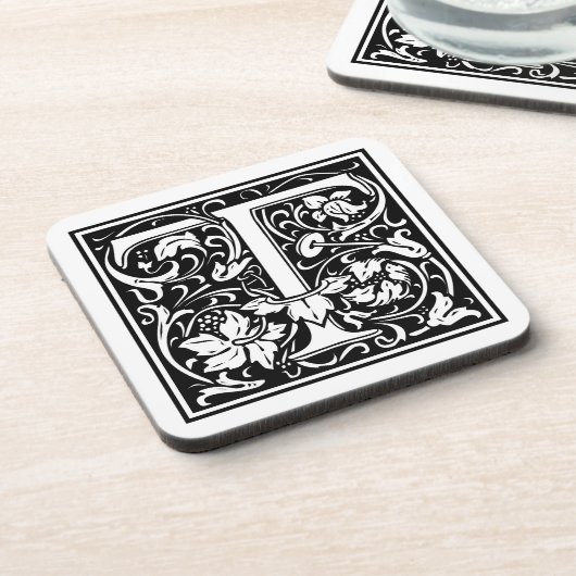 William Morrisアルファベット「T」 コースター (左側)