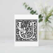 William Morrisアルファベット「U」 ポストカード (スタンド正面)