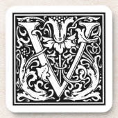 William Morrisアルファベット「V」 コースター (正面)