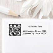 William Morrisアルファベット「V」 ラベル (インサイチュ)