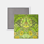 William Morrisイエロー&グリーンフローラ壁紙 マグネット (正面/裏面)