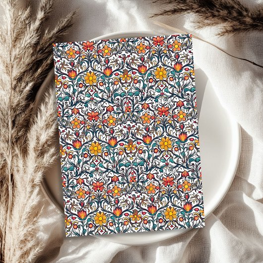 William Morrisインスパイアカラフル鮮やか色 薄葉紙