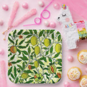 William Morrisエキゾチック果実、レモンイエロー ペーパープレート (パーティー)