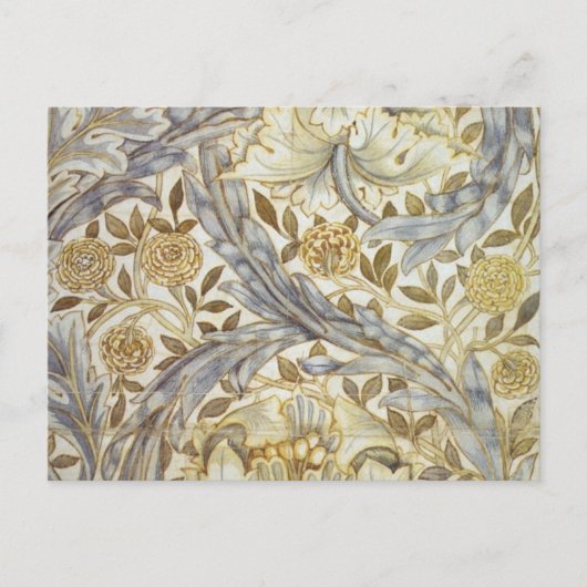 William Morrisデザイン、アフリカマリゴルド ポストカード (正面)