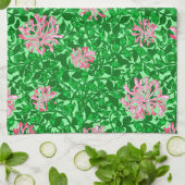 William Morrisハニーサックル、ピンクとグリーン キッチンタオル (折り畳み)