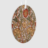 William Morrisピンクのバラの花壁紙パターン オーナメント (正面)