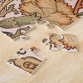 William Morrisピンクのバラの花壁紙パターン ジグソーパズル (側面)