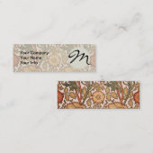 William Morrisピンクのバラの花壁紙パターン スキニー名刺 (正面/裏面)