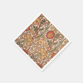 William Morrisピンクのバラの花壁紙パターン スタンダードカクテルナプキン (角)