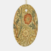 William Morrisピンクのバラの花壁紙パターン セラミックオーナメント (右)