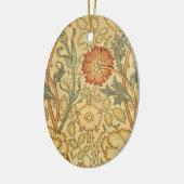 William Morrisピンクのバラの花壁紙パターン セラミックオーナメント (左)