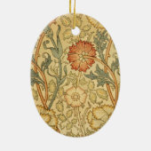 William Morrisピンクのバラの花壁紙パターン セラミックオーナメント (裏面)