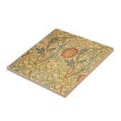 William Morrisピンクのバラの花壁紙パターン タイル (側面)