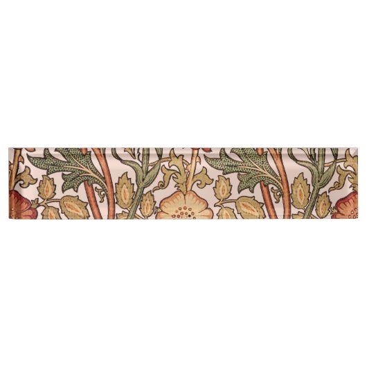 William Morrisピンクのバラの花壁紙パターン デスクネームプレート (正面)