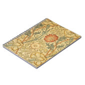 William Morrisピンクのバラの花壁紙パターン ノートブック (左側)