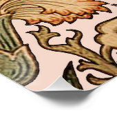 William Morrisピンクのバラの花壁紙パターン ポスター (コーナー)