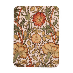 William Morrisピンクのバラの花壁紙パターン マグネット