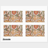 William Morrisピンクのバラの花壁紙パターン 長方形シール (シート)