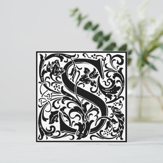 William Morrisフローラアルファベット文字S 招待状 (スタンド正面)