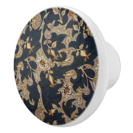 William * Morrisブラックと金ゴールド セラミックノブ