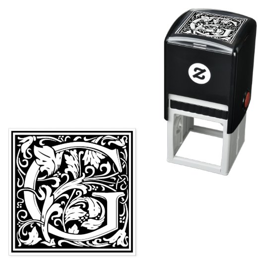 William MorrisレターGビクトリアンフローラスタンプ セルフインキングスタンプ (インサイチュ)