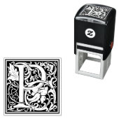 William MorrisレターPビクトリアンフローラスタンプ セルフインキングスタンプ (インサイチュ)