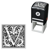 William MorrisレターVビクトリアンフローラスタンプ セルフインキングスタンプ (インサイチュ)