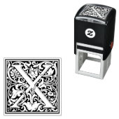 William MorrisレターXビクトリアンフローラスタンプ セルフインキングスタンプ (インサイチュ)