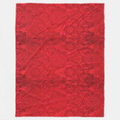 William Morrisヴィンテージレッドスタンプされたベルベット模様 フリースブランケット (正面)