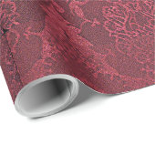 William Morrisヴィンテージレッドスタンプされたベルベット模様 ラッピングペーパー (ロールコーナー)