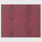 William Morrisヴィンテージレッドスタンプされたベルベット模様 ラッピングペーパー (フラット)
