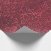 William Morrisヴィンテージレッドスタンプされたベルベット模様 ラッピングペーパー (角)