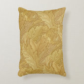 William Morrisヴィンテージ葉金ゴールドパターン アクセントクッション (正面(垂直))