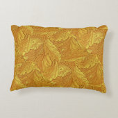 William Morrisヴィンテージ葉金ゴールドパターン アクセントクッション (裏面)