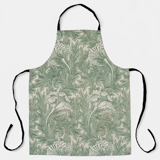 William Morris壁紙テキスタイル緑 エプロン (正面)