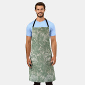 William Morris壁紙テキスタイル緑 エプロン (着用した状態)