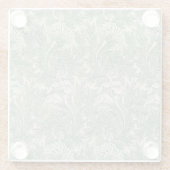 William Morris壁紙テキスタイル緑 ガラスコースター (裏面)