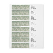 William Morris壁紙テキスタイル緑 ラップアラウンド宛名ラベル (シート)