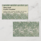 William Morris壁紙テキスタイル緑 名刺 (正面/裏面)
