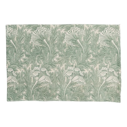 William Morris壁紙テキスタイル緑 枕カバー (正面)