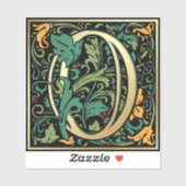 William Morris数字番号0 Zero Woodcut シール (シート)