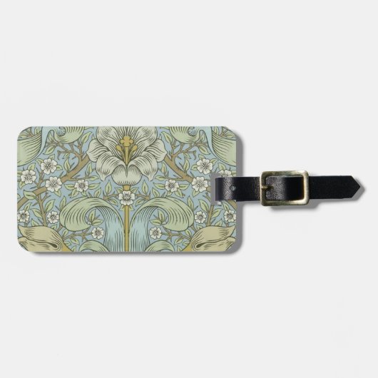 William Morris春Thicket:アンティークフローラ ラゲッジタグ (正面横)