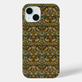 William Morris：イチゴ泥棒の電話/パッドケース iPhone 15ケース