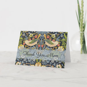 William Morris – イチゴ泥棒フローラルパターン サンキューカード