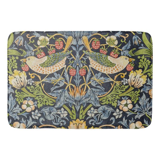 William Morris – イチゴ泥棒フローラルパターン バスマット (正面)